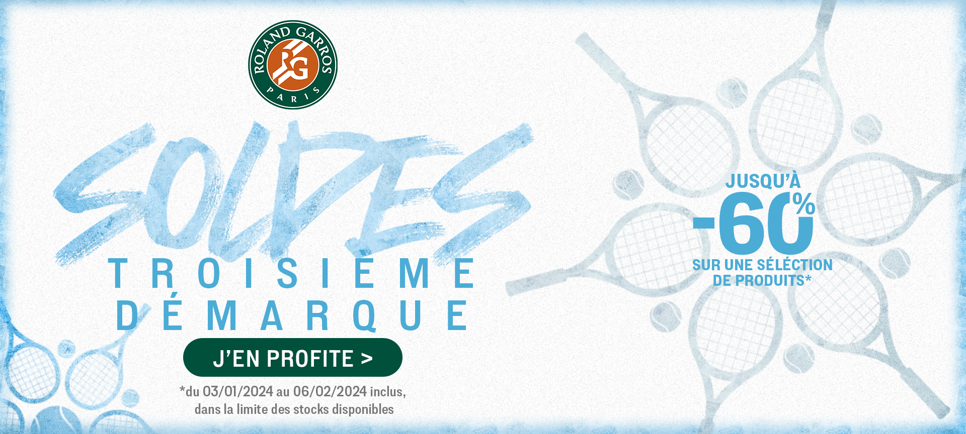 Chaussettes Roland Garros - Ligne officielle - Vendues par 3 paires