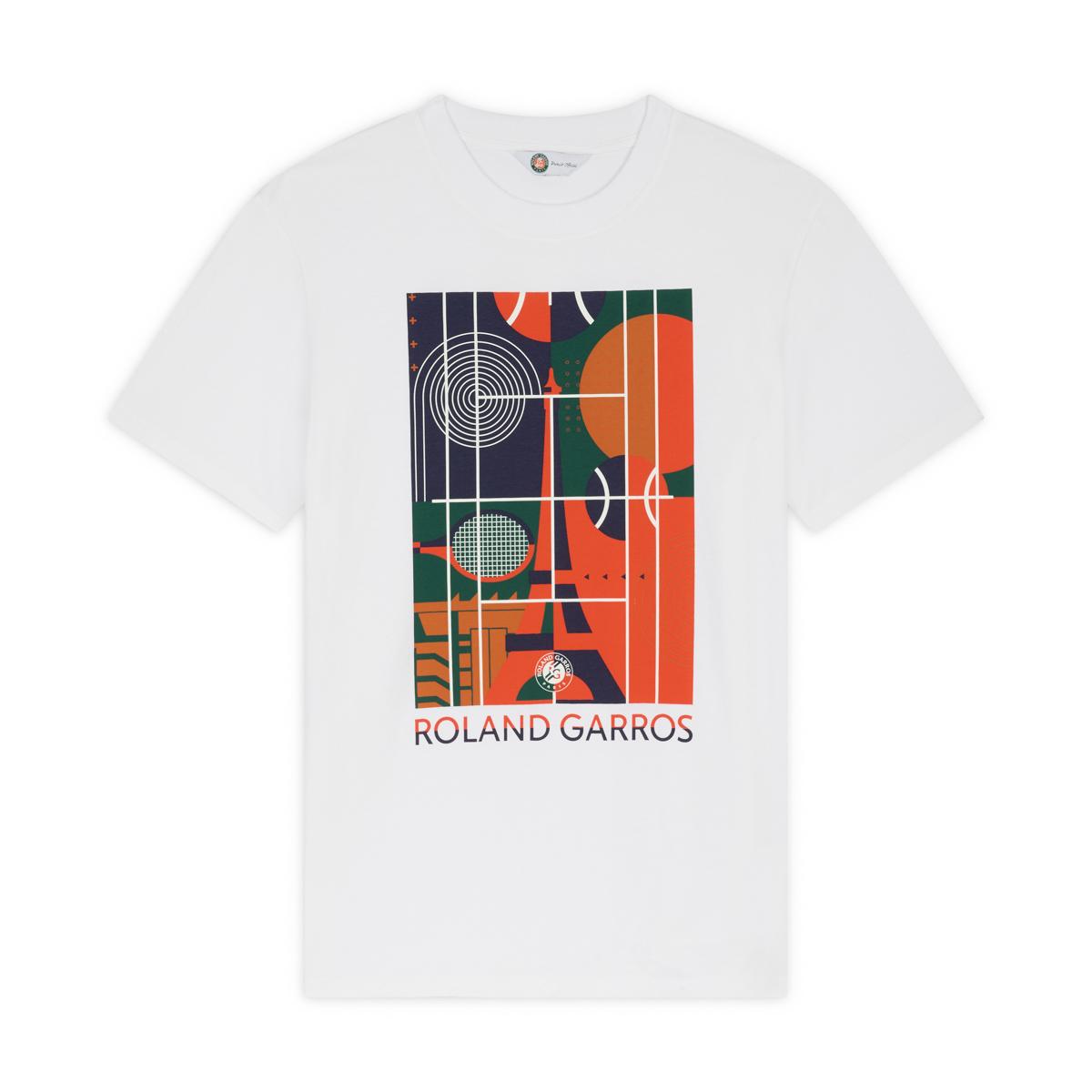 Roland-Garros Eiffel court men T-Shirt - White | Roland-Garros Store
