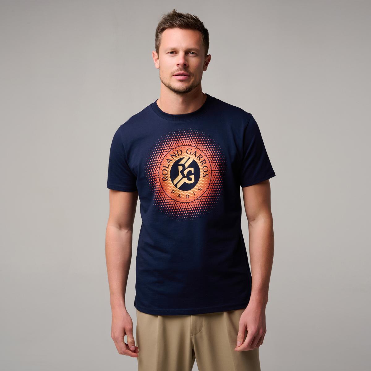 ROLAND GARROS テニス Tシャツ L ネイビー Roland-Garros logo men T-Shirt - Navy blue | Roland-Garros Store