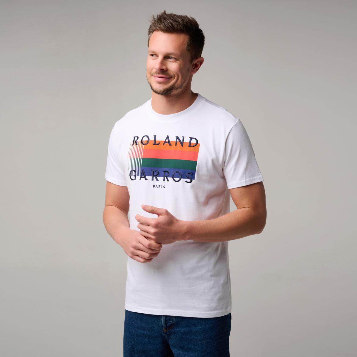 Roland-Garros Color Lines men T-Shirt - White | Roland-Garros Store