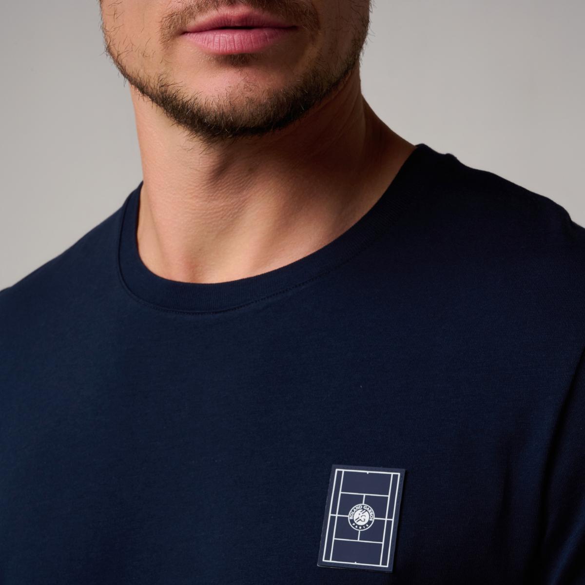 Roland-Garros court logo men T-Shirt - Navy blue | Roland-Garros Store