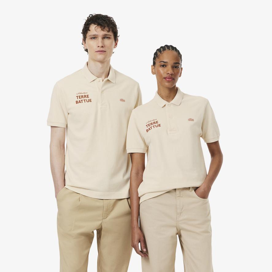 LACOSTE Roland Garros ポロシャツ Lacoste x Roland-Garros Club unisexe Polo shirt - Ecru | Roland