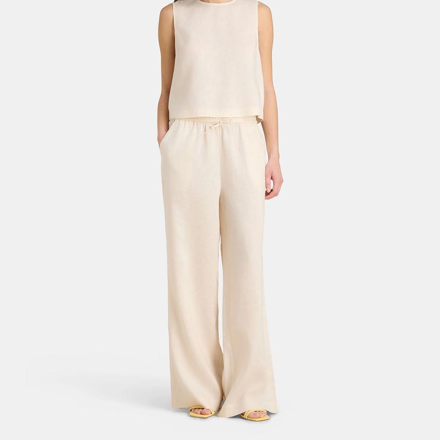 Galeries Lafayette x Roland-Garros linen women Tank top - Ecru