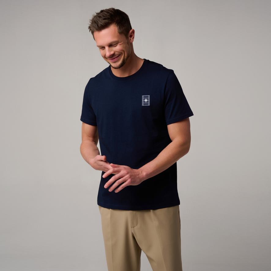 Roland-Garros court logo men T-Shirt - Navy blue | Roland-Garros Store
