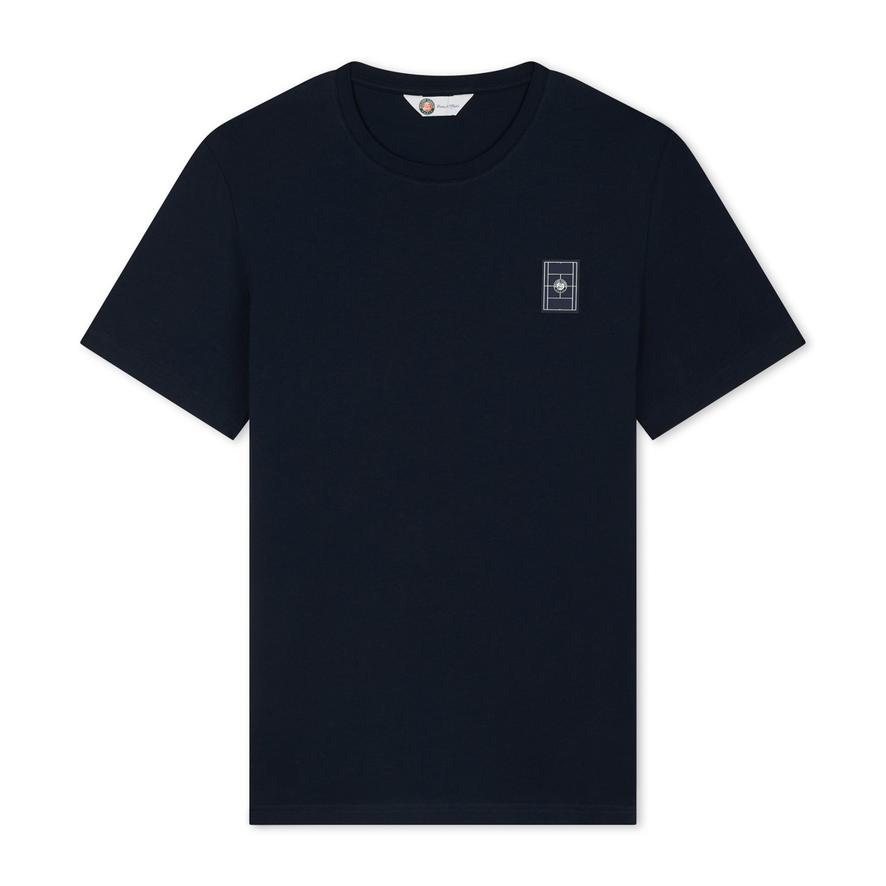 Roland-Garros court logo men T-Shirt - Navy blue | Roland-Garros Store