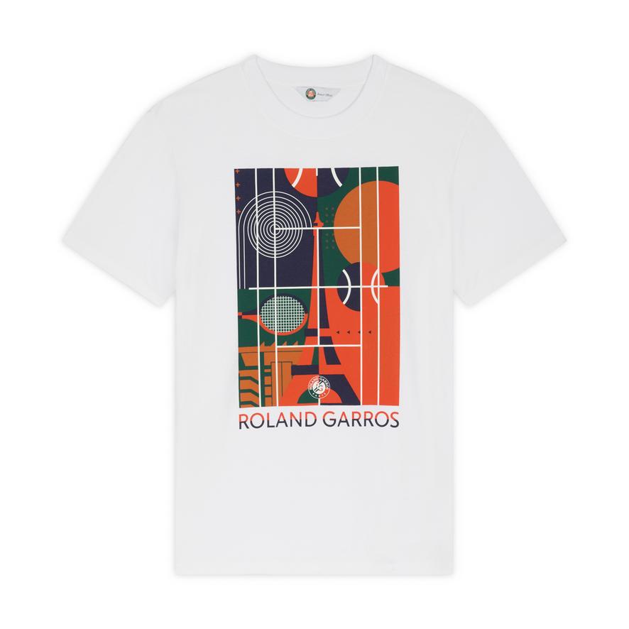 Roland-Garros Eiffel court men T-Shirt - White | Roland-Garros Store