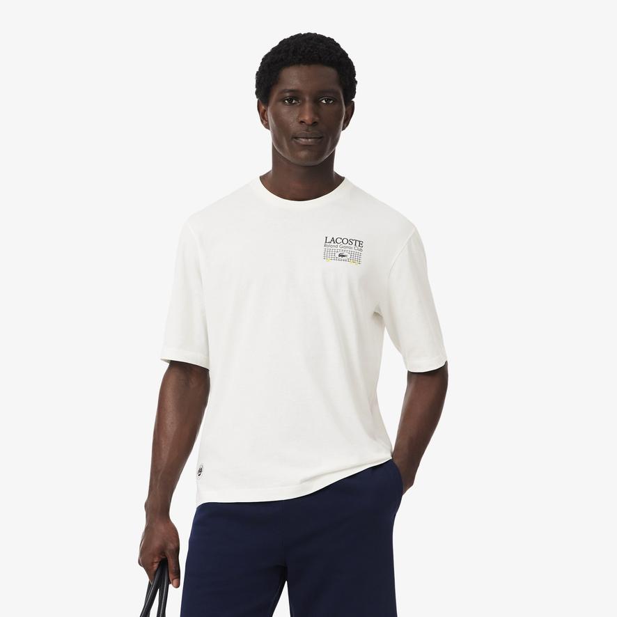 Lacoste x Roland-Garros Club men T-Shirt - Ecru | Roland-Garros Store