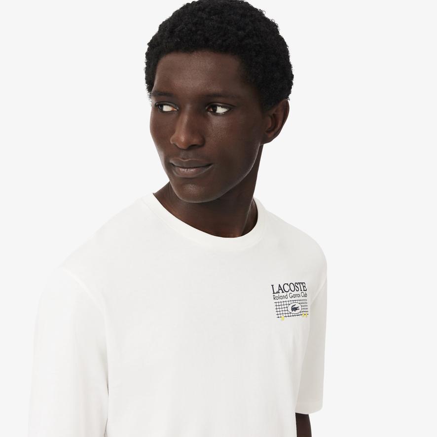 Lacoste x Roland-Garros Club men T-Shirt - Ecru | Roland-Garros Store