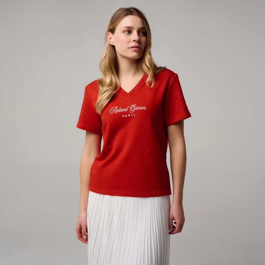 Roland-Garros v-neck heritage women T-Shirt - Clay | Roland-Garros