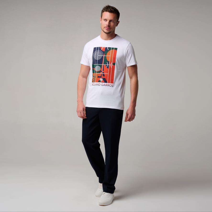 Roland-Garros Eiffel court men T-Shirt - White | Roland-Garros Store