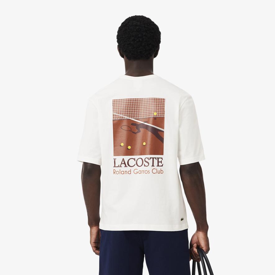 Lacoste x Roland-Garros Club men T-Shirt - Ecru | Roland-Garros Store