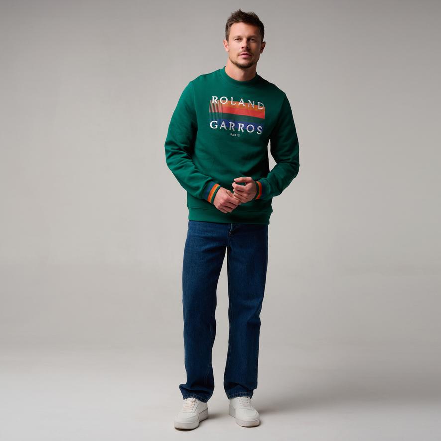 Roland-Garros Color Lines men Sweatshirt - Green | Roland-Garros Store