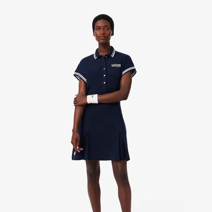 navy club dress Lacoste x Roland-Garros Club women Dress - Navy blue