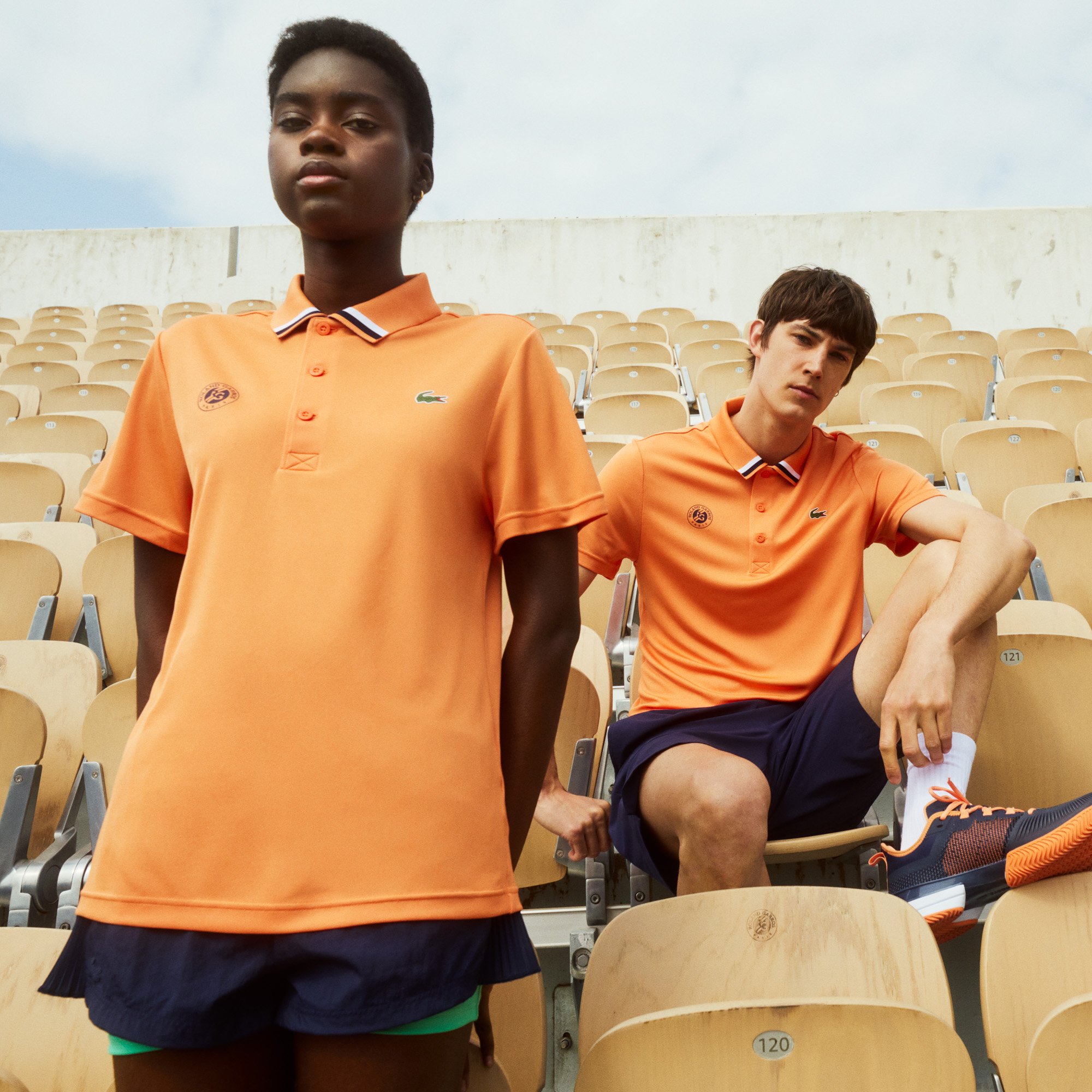 Lacoste for Roland-Garros ball boy or girl polo shirt - Orange | Store