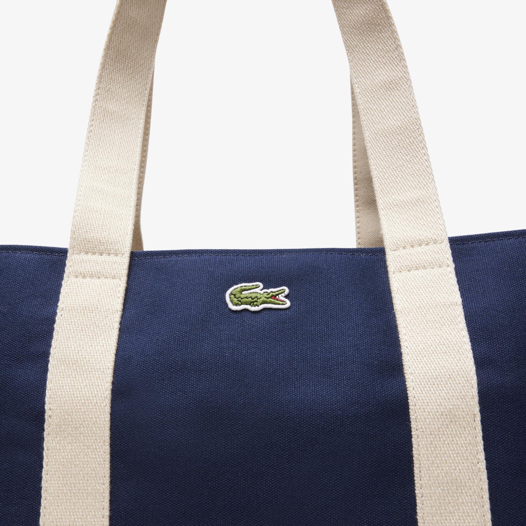 ★LACOSTE★ Women's Roland Garros Top Zip Tote Navy NF4943R5 Lacoste x Roland-Garros Shopping bag - Navy blue | Roland