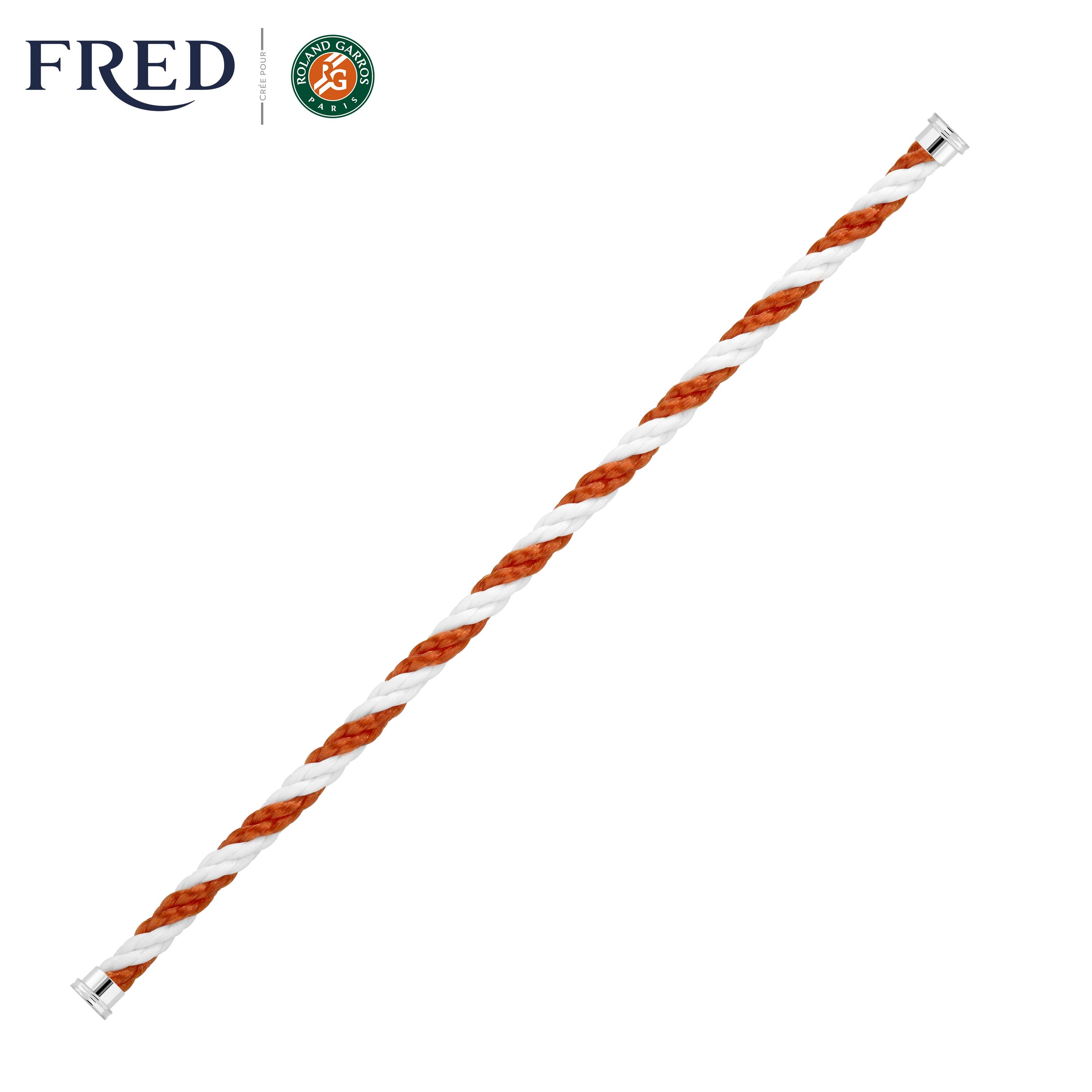 Fred Corderie Terracotta and white 1 row cable - White Terracotta