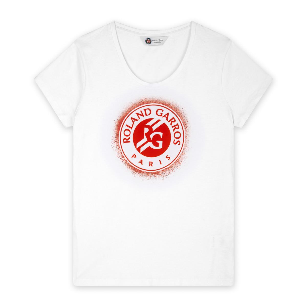 Roland Garros logo round neck women's t-shirt - white ...