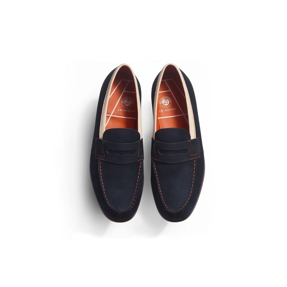 J.M Weston x Roland-Garros Man Loafers - Navy blue | Roland-Garros
