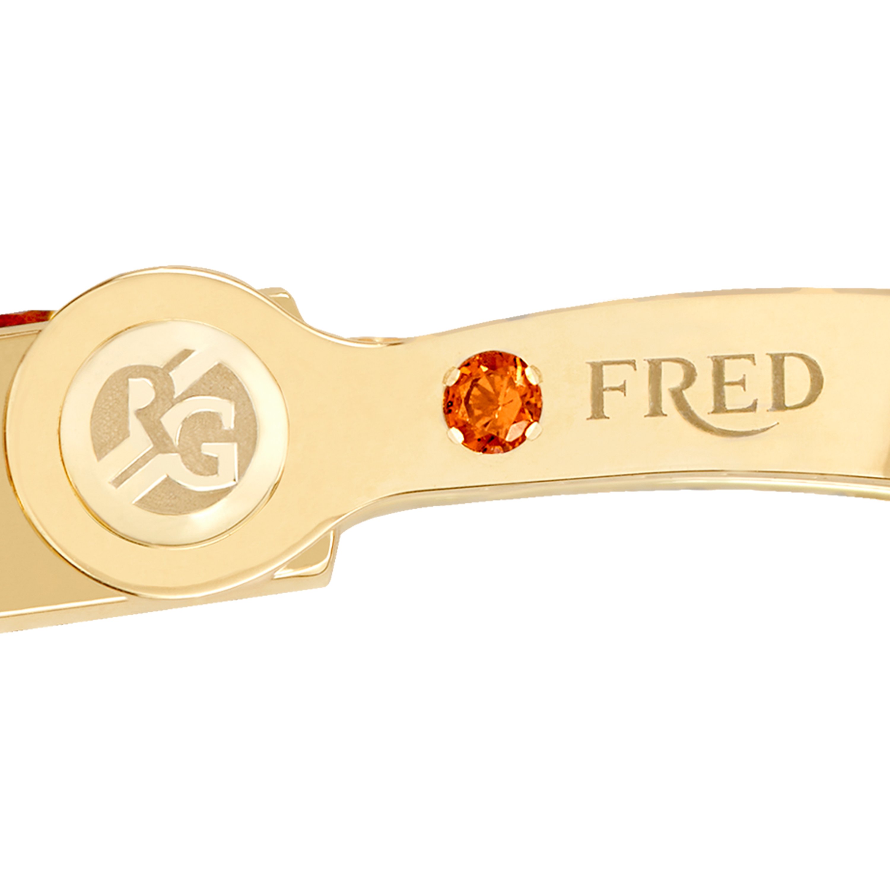 FRED Force 10 buckle for Roland-Garros - Large model 18K yellow gold  diamond paved and colored stones