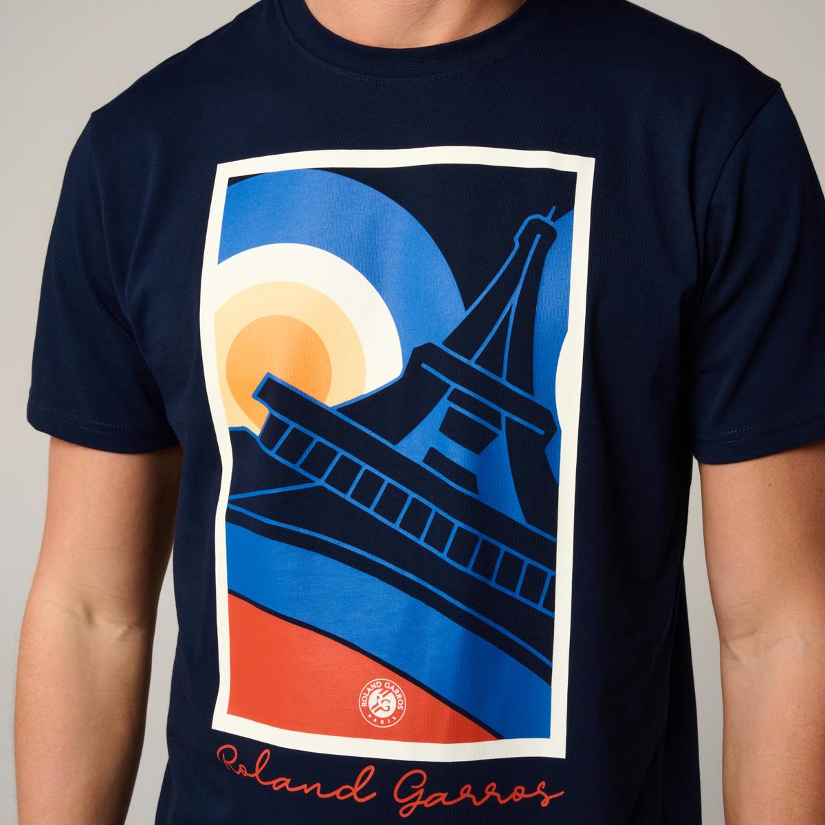 Roland-Garros Skyline man t-shirt - Navy | Roland-Garros Store