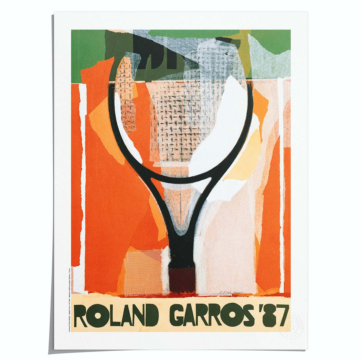 Oneart x Roland-Garros RG 1987 Poster50x70 cm in tub - Clay