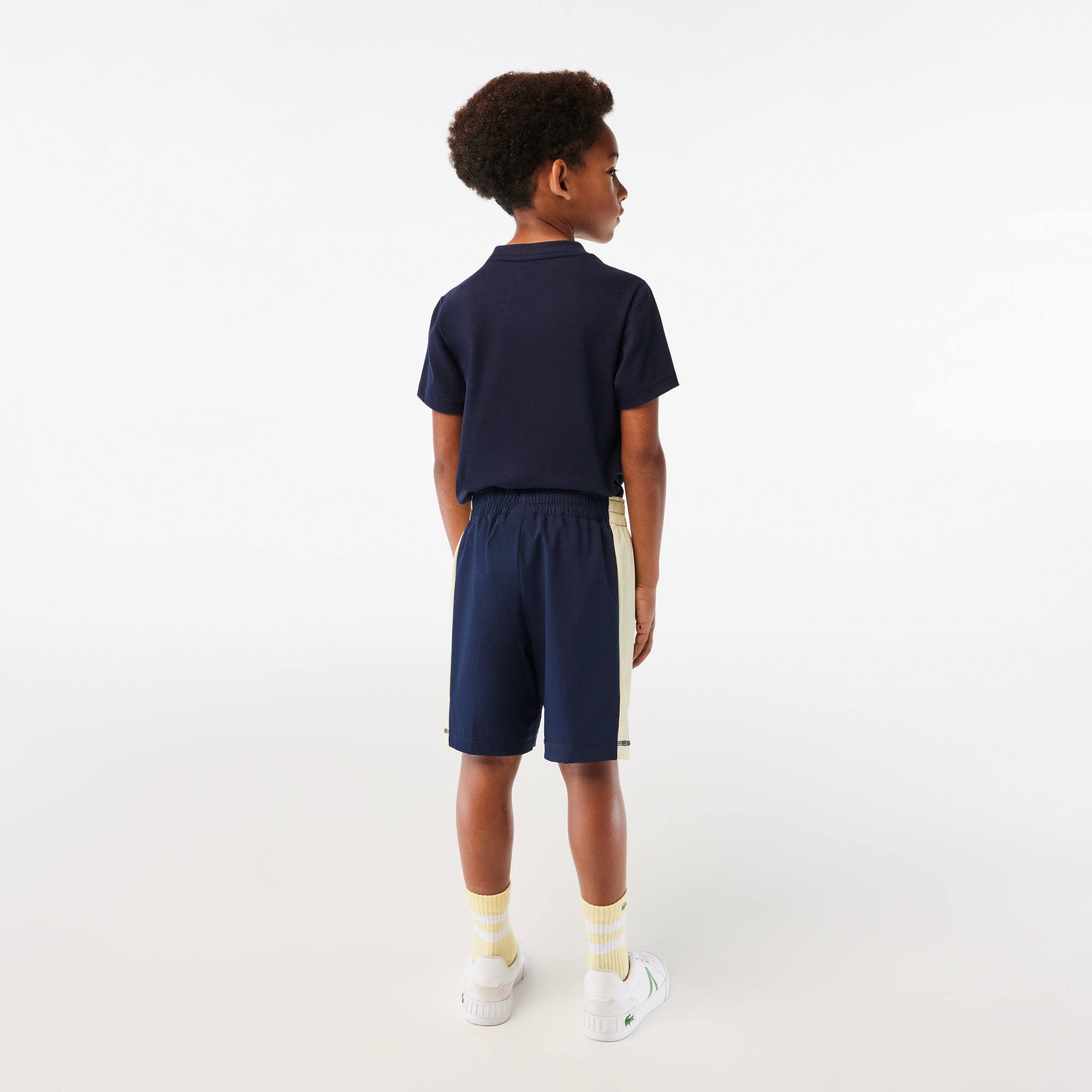 Lacoste Boy's Ball Boys Short for Roland Garros Navy Beige | Roland-Garros
