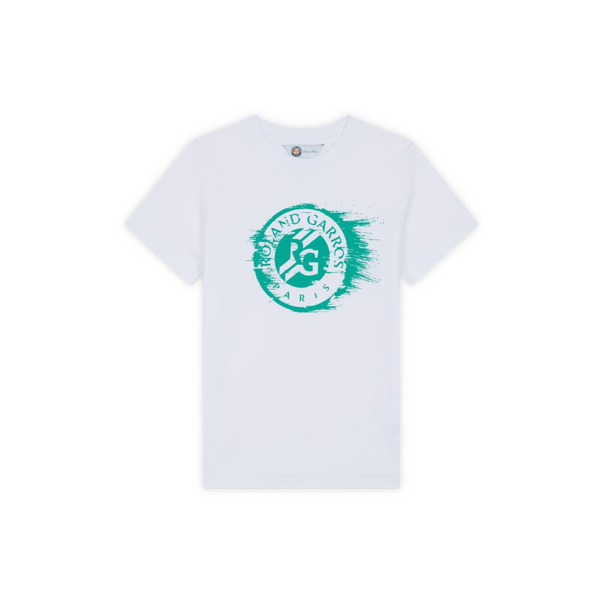 T-Shirt Garçon Roland Garros - Sérigraphie Balle Terre Battue - Style Chic & Sportif