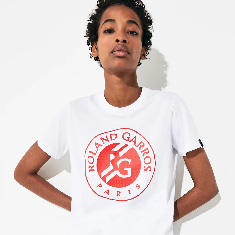 French pilot roland garros had a mediocre attitude to tennis. T-shirt Lacoste x Roland Garros imprimé logo - blanc ...