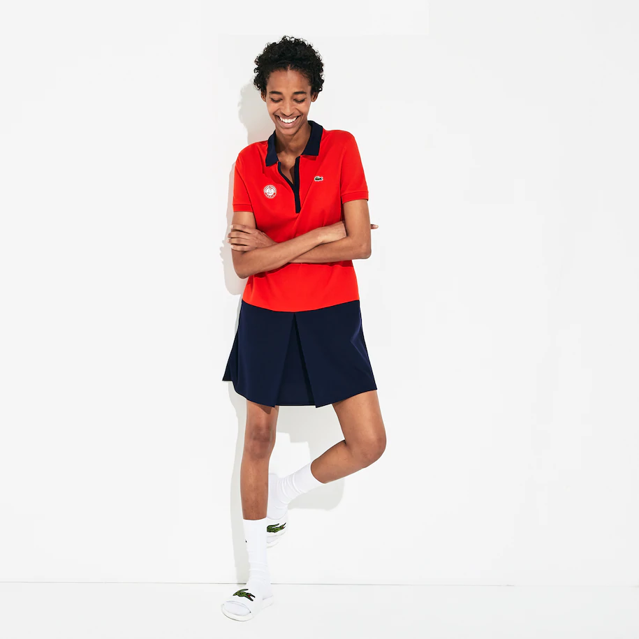 Lacoste x Roland Garros women's polo shirt dress two-tone cotton - | Roland-Garros