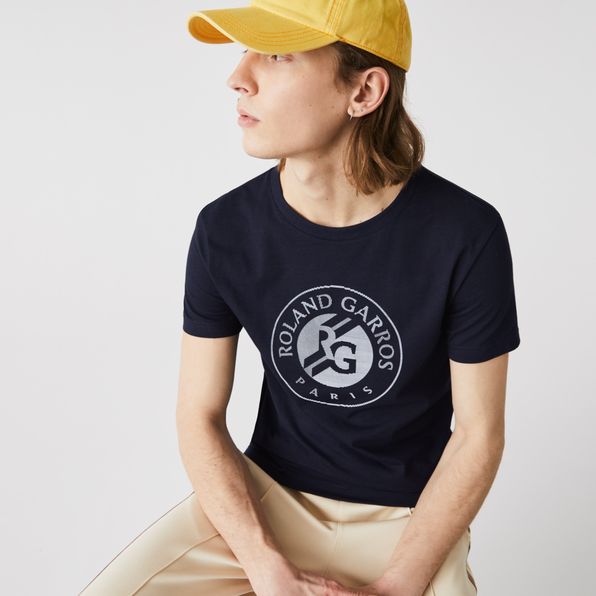 for Roland-Garros with Lacoste | logo t-shirt print - navy Store blue Roland-Garros man
