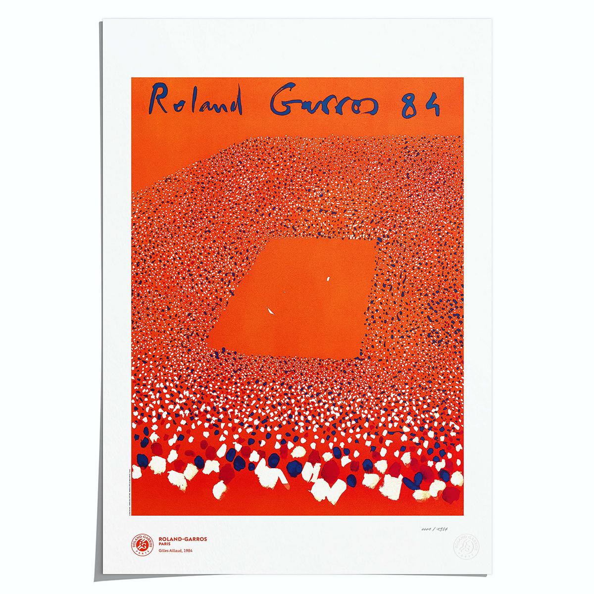 Oneart x Roland-Garros RG 1984 Poster50x70 cm in tub - Clay