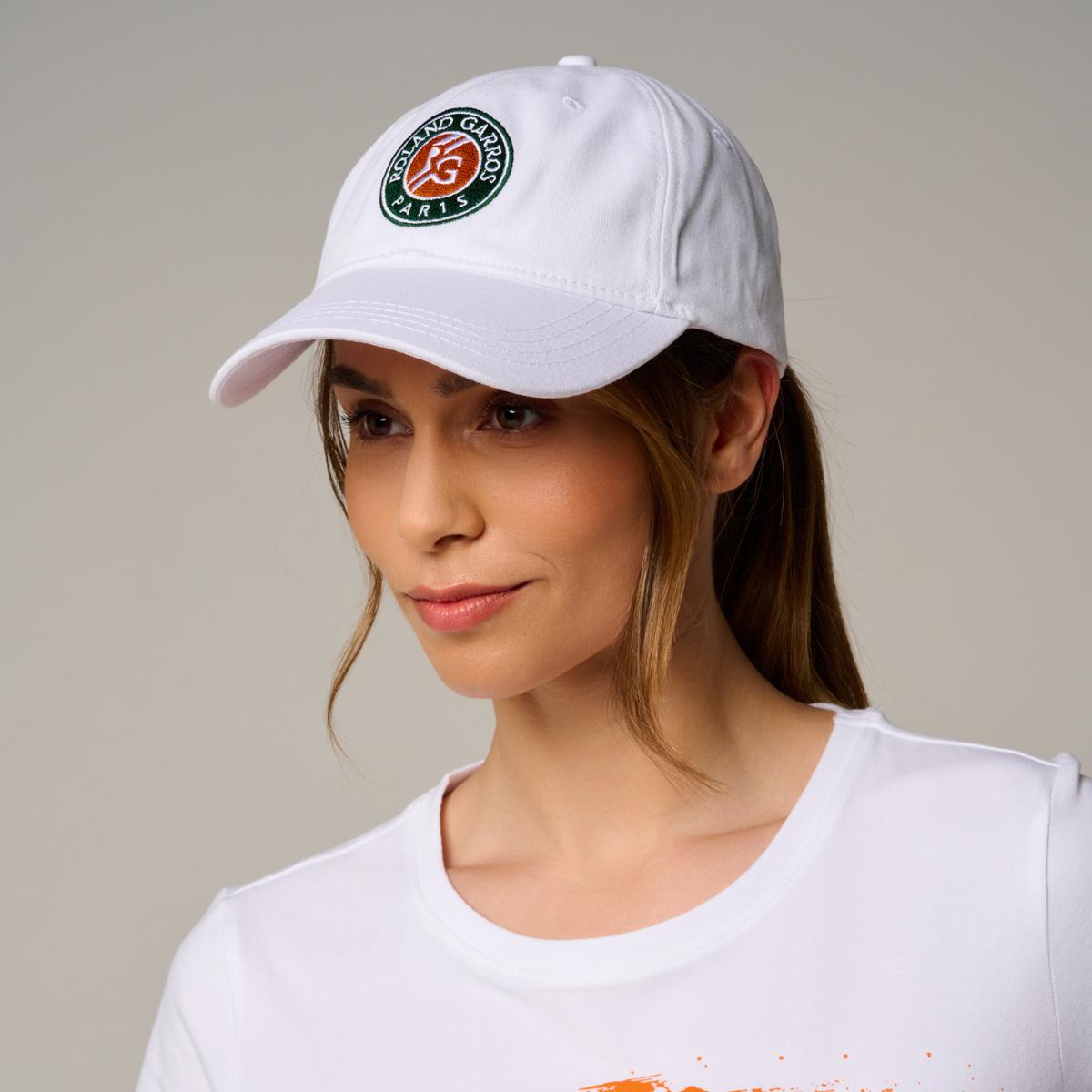 Casquette Roland Garros Officielle - Taille Réglable Adulte, Coton Blanc - Collection Tournoi De Tennis