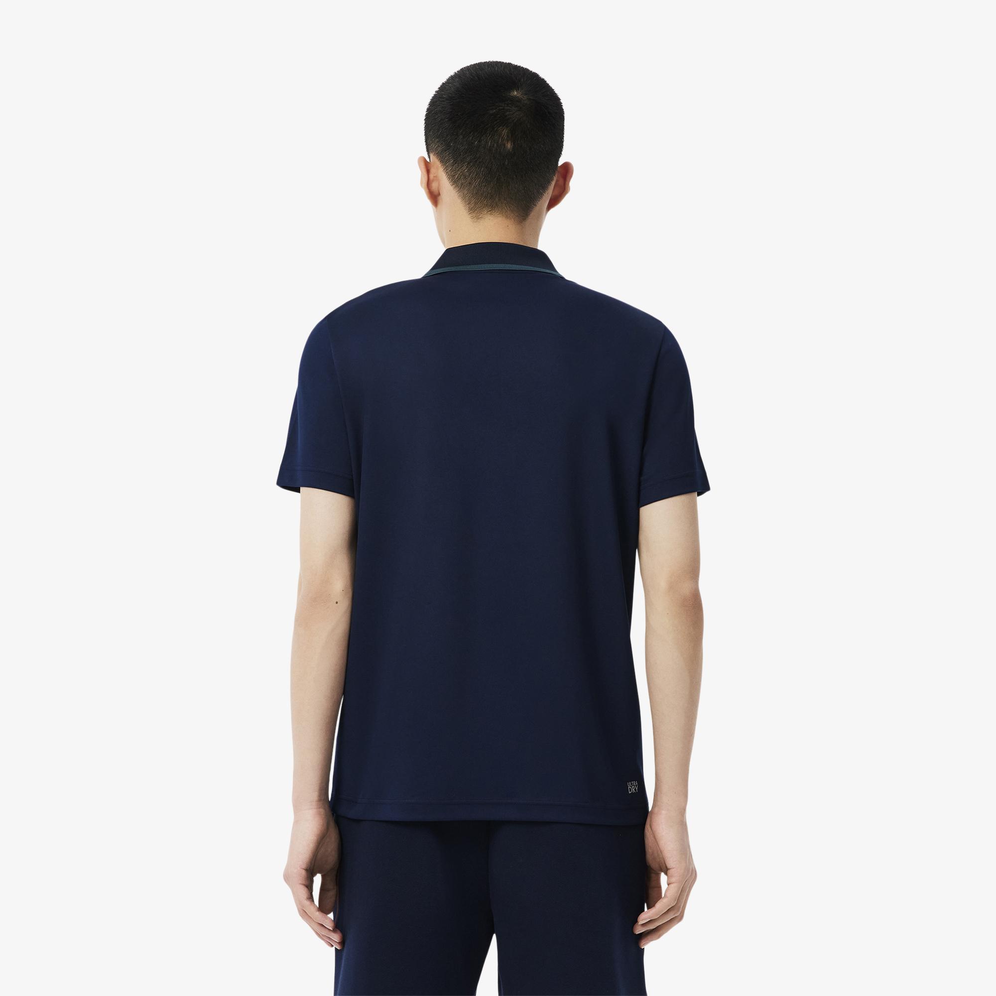 タグ付き未使用　LACOSTE ストレッチポロシャツ　ネイビー　ペルー製　38 LACOSTE ラコステ スキッパー ネック ポロシャツ PF1123-10