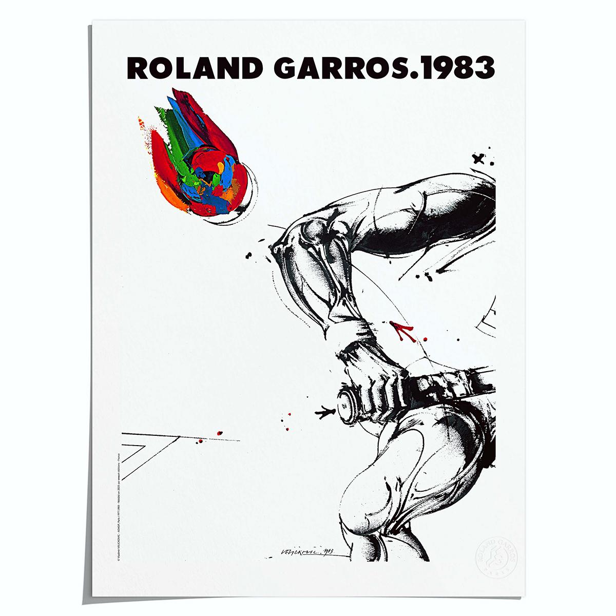 サンローラン　ディレクターズカット　ポスター Oneart x Roland-Garros RG 1983 Poster50x70 cm in tub - Clay