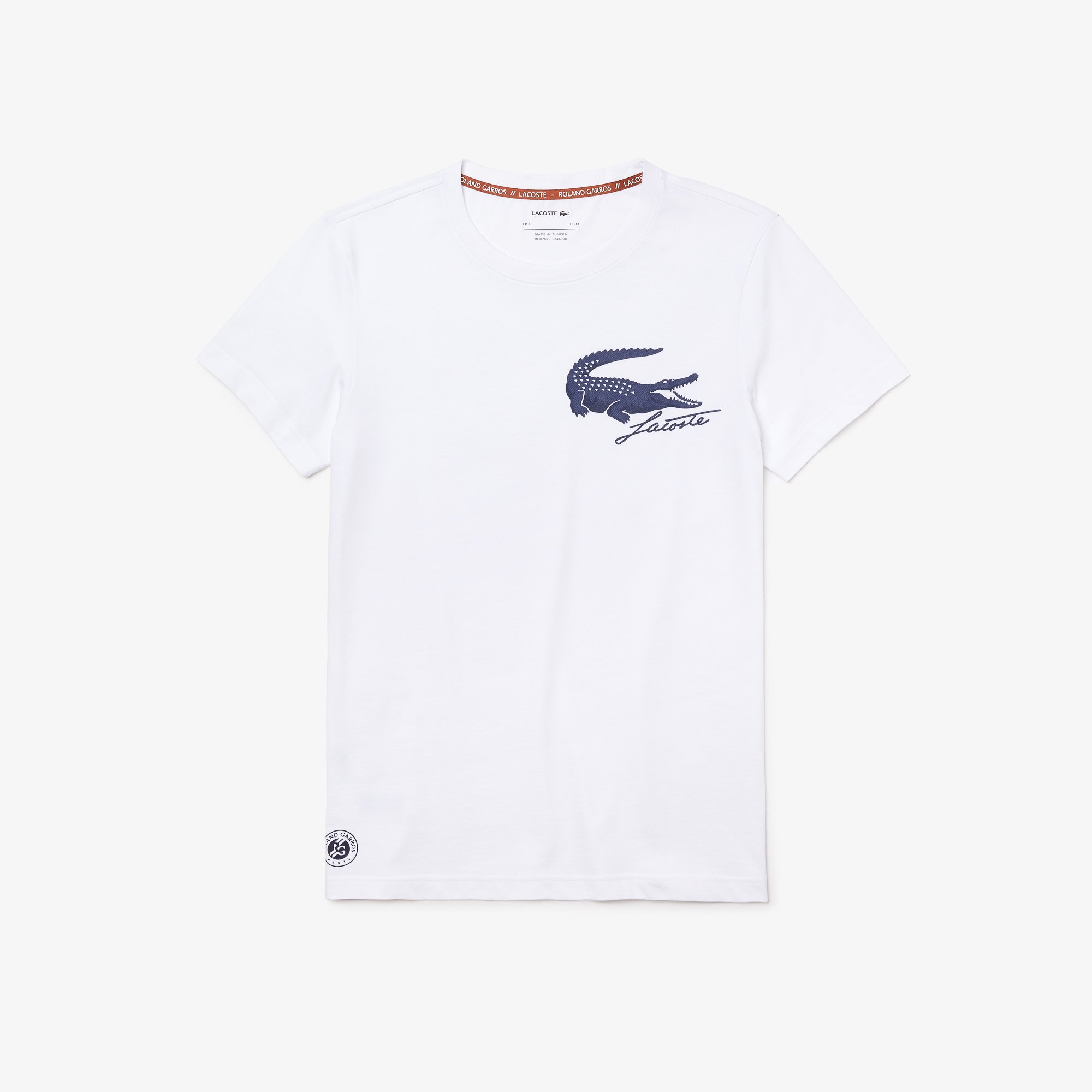 composiet Kerkbank formule Lacoste for Roland-Garros crocodile print T-shirt - white | Roland-Garros  Store