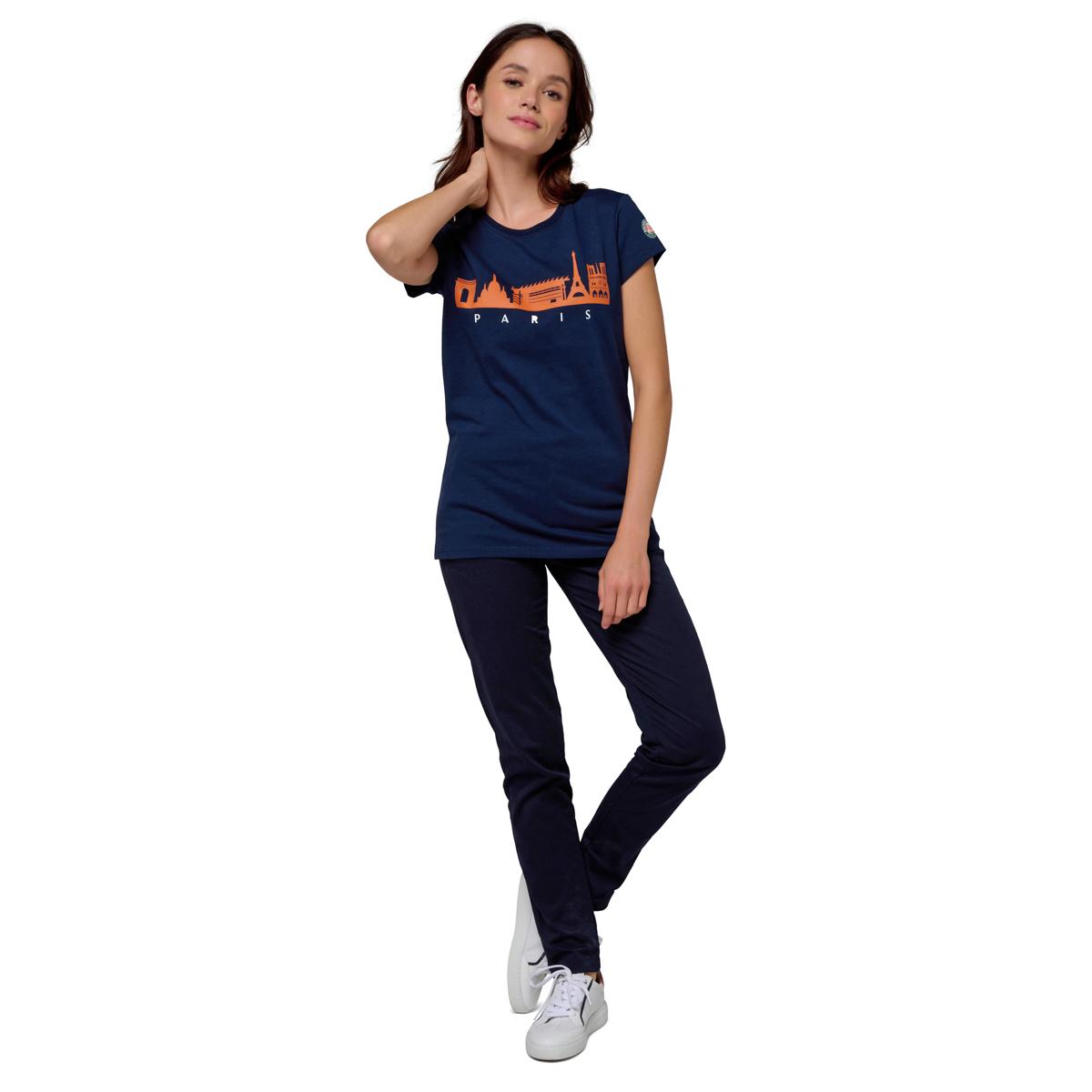 Roland-Garros Skyline woman t-shirt - Navy | Roland-Garros Store