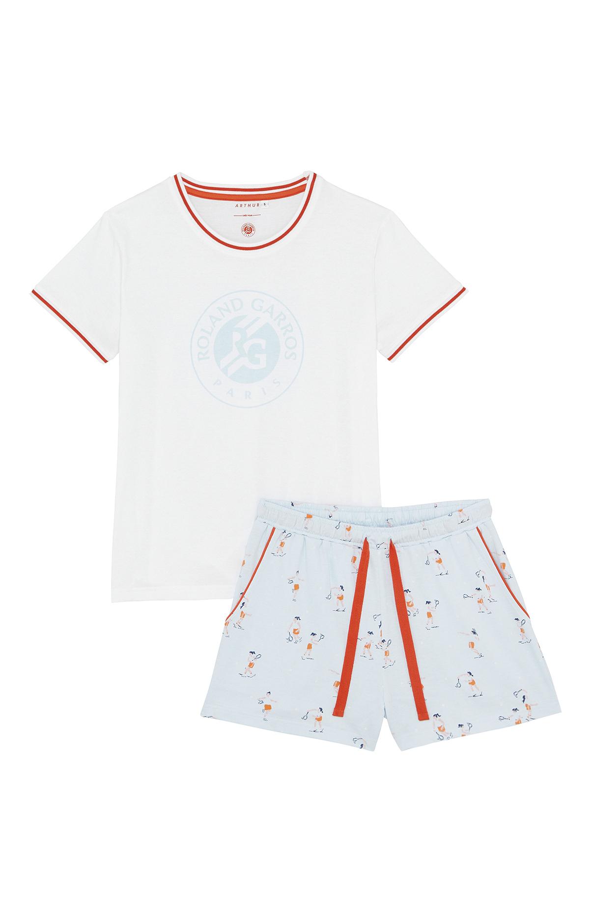 Pyjama court femme Arthur x Roland Garros Blanc Roland Garros Boutique