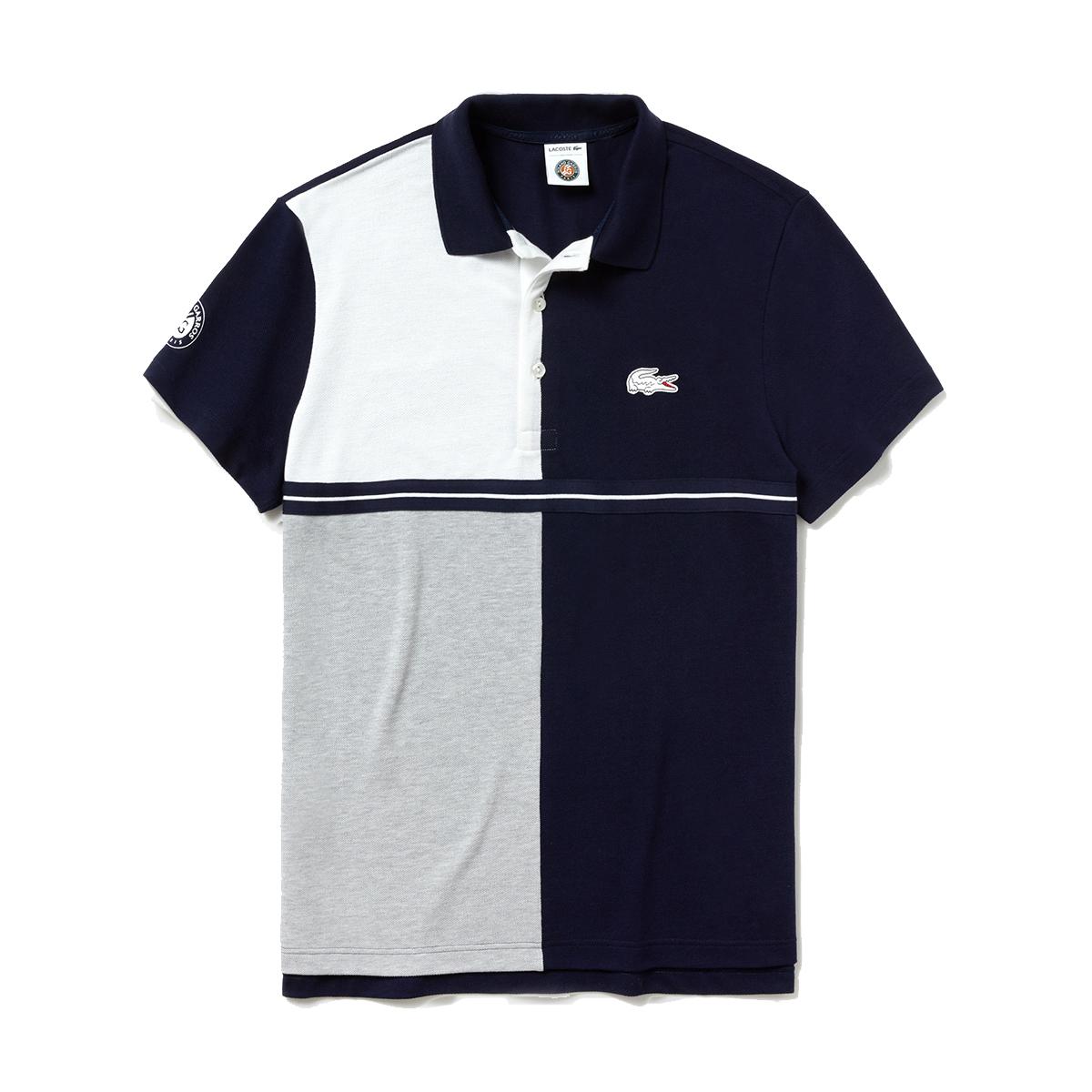Lacoste Roland Garros Men S Short Sleeve Color Block Polo Shirt Navy Blue Roland Garros Store