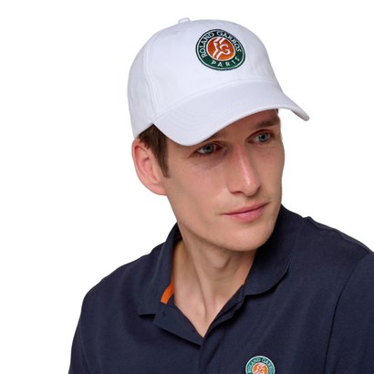 Roland-Garros woman's tricolor paper wide-brimmed hat - White