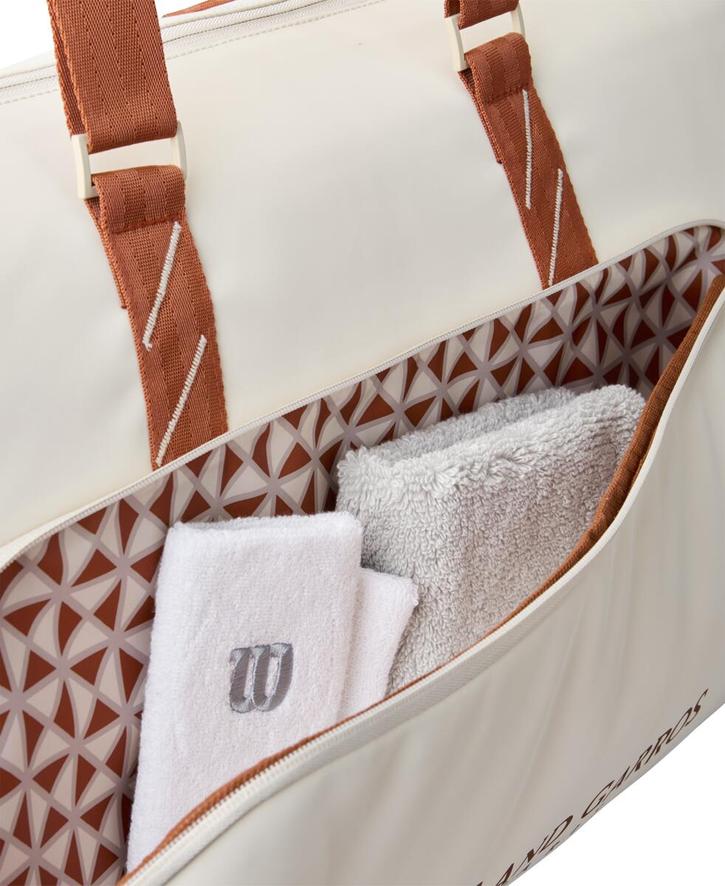 Wilson x Roland-Garros Duffel L Racquets bag - Ecru | Roland