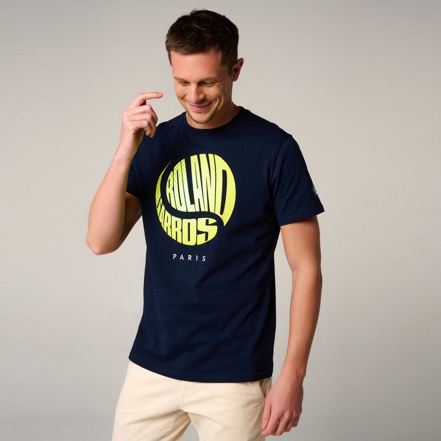 Roland-Garros men's ball t-shirt - Navy | Roland-Garros Store