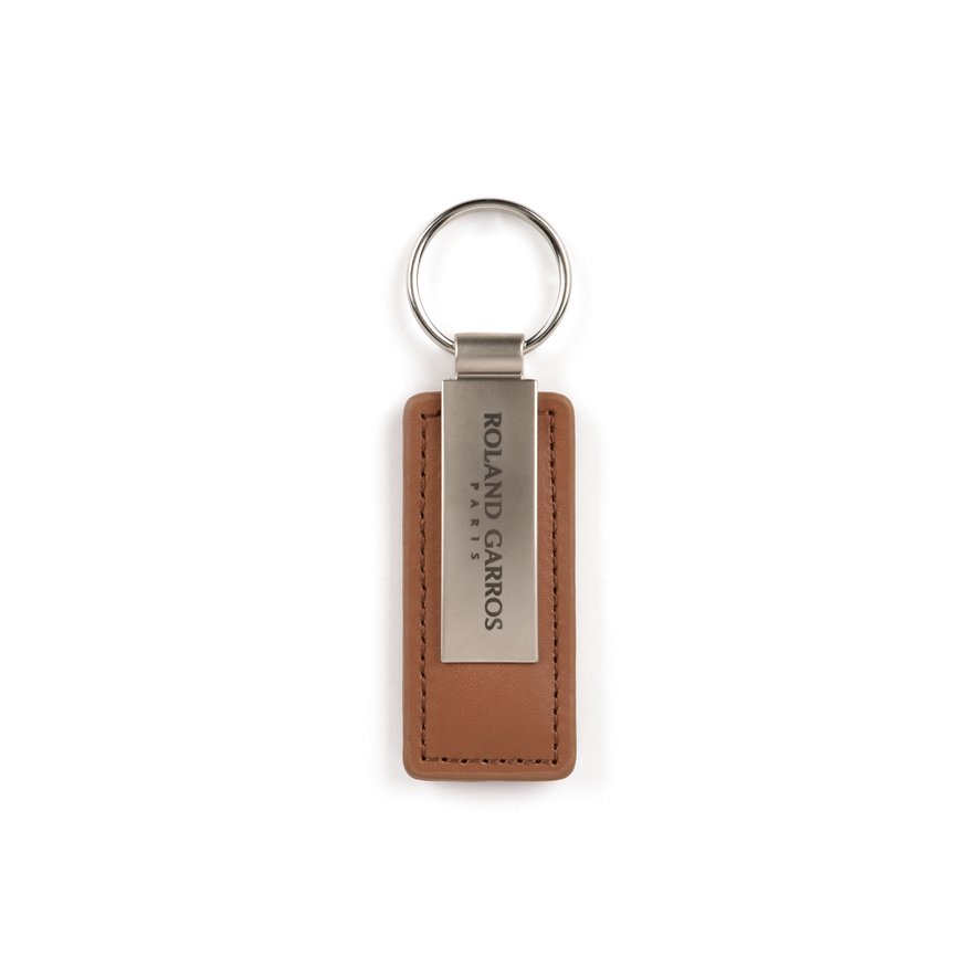 Leather and metal Roland Garros key ring - clay | Roland-Garros Store