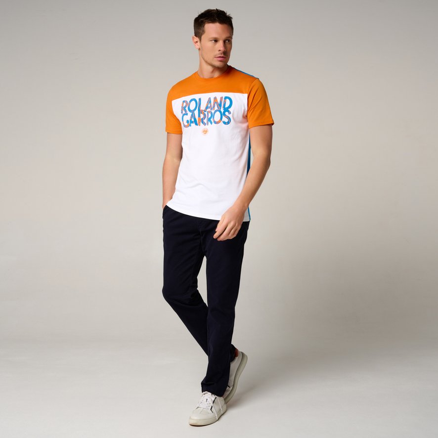 Roland-Garros man Pop Energy T-Shirt - White and Clay Court