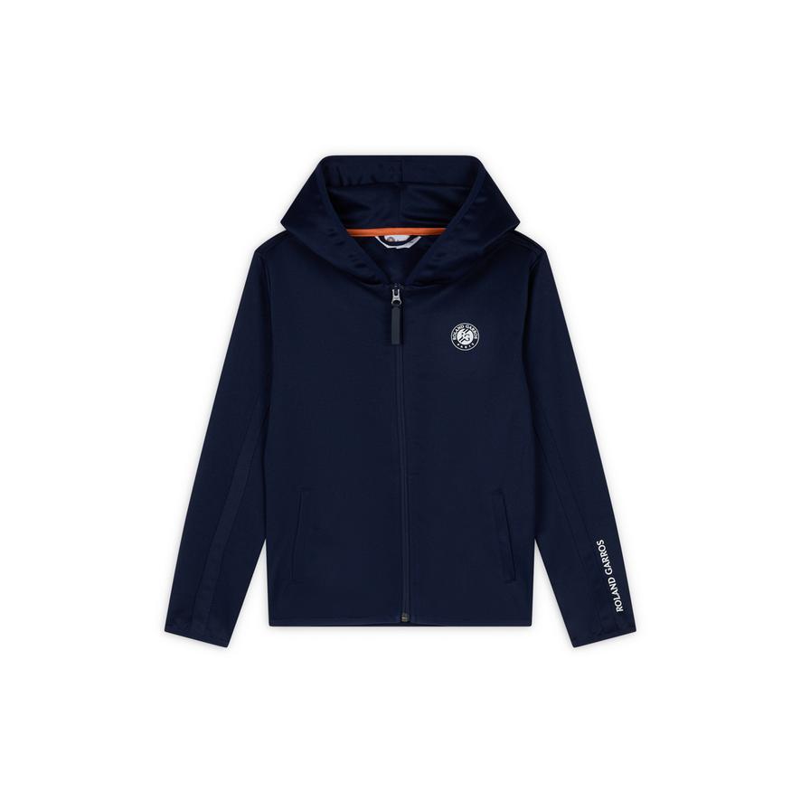 Roland-Garros zipped Boy Hoodie - Navy blue | Roland-Garros Store