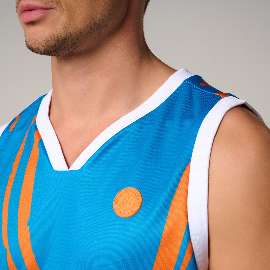 Roland-Garros man Pop Energy Tank Top - Blue and Clay Court