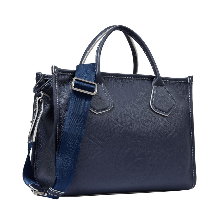 Lancel Paris x Roland-Garros Zipped Leather Tote Bag - Navy
