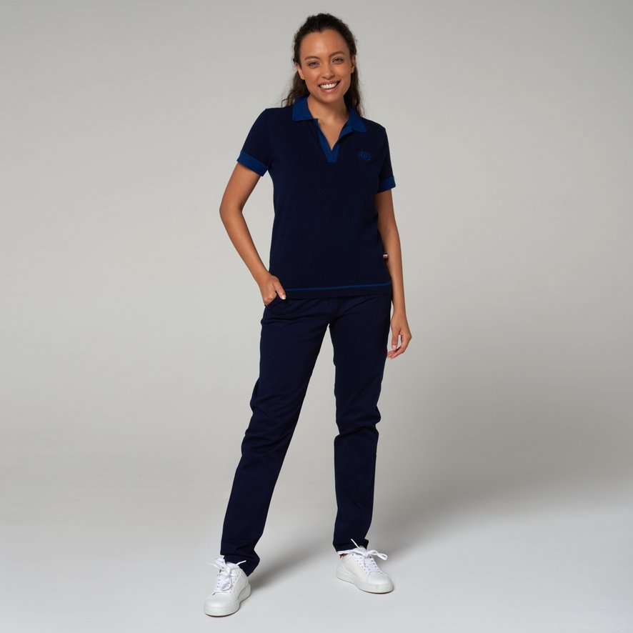 Navy blue polo shirt for women outlet