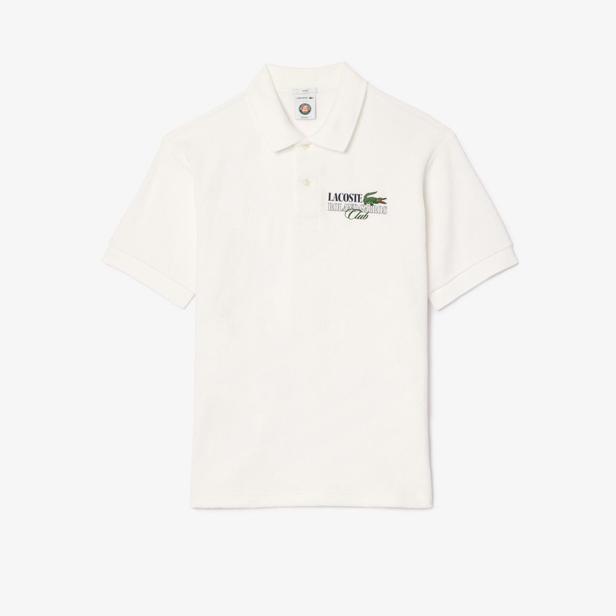 Lacoste x Roland Garros Edition Man Terry Polo Shirt White Roland Garros Store
