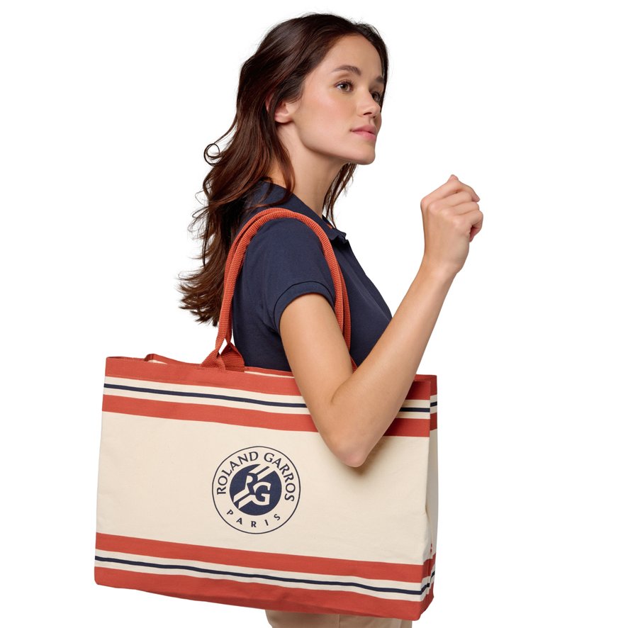Roland-Garros reusable shopping bag - Ecru and clay | Roland