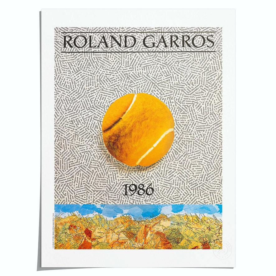 Oneart x Roland-Garros RG 1986 Poster50x70 cm in tub - Clay